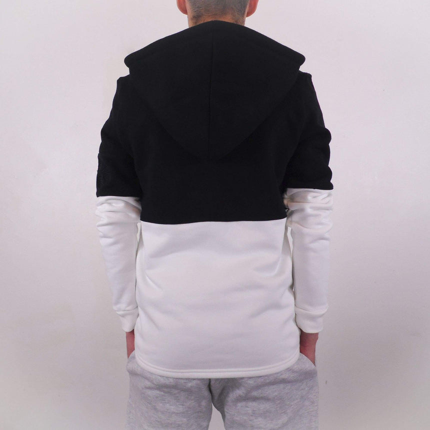 BLACK AND WHITE HOODIE BACK